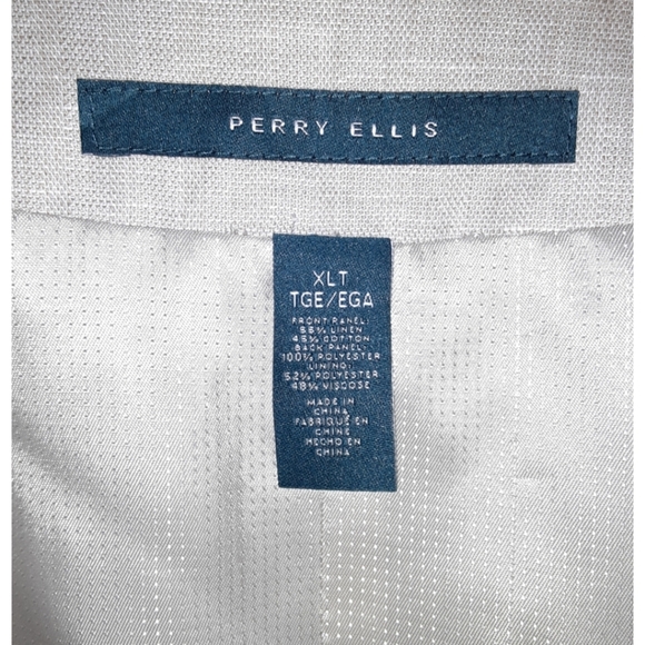 Perry Ellis Big & Tall Slim Fit Linen Blend Vest - Picture 12 of 13